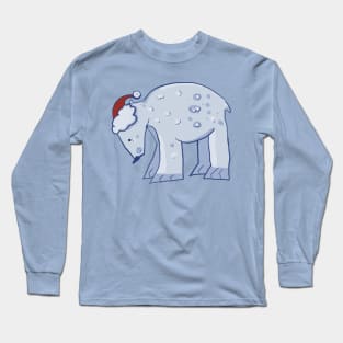 Polar bear in a Christmas hat Long Sleeve T-Shirt